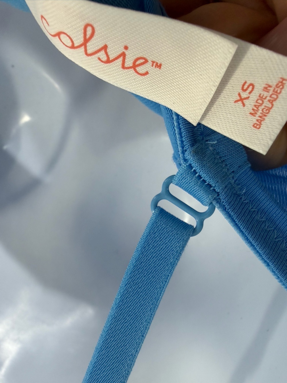 Colsie Sky Blue Lace-Trim Cropped Bralette - Picture 5 of 5